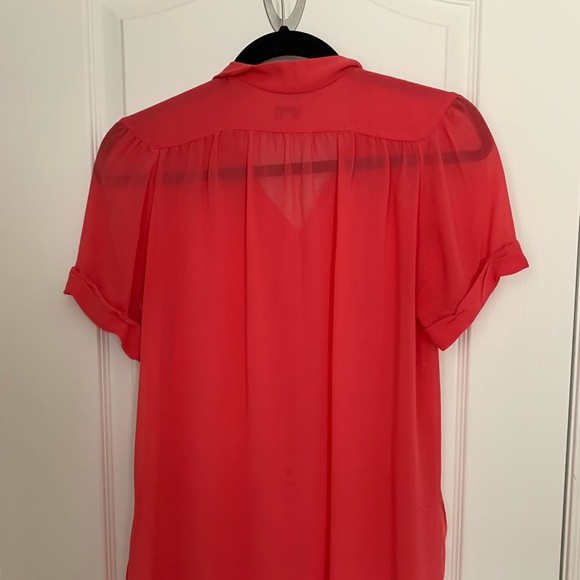 Aritzia Wilfred Semi-sheer blouse salmon pink - Picture 4 of 6
